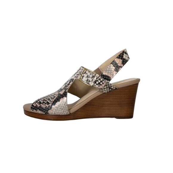Cole Haan Philomina Python Snakeskin Wedge Heel Sandals Sz 7 - Picture 2 of 10